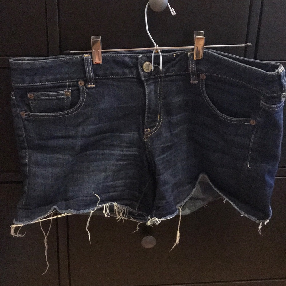 Ripped jean shorts